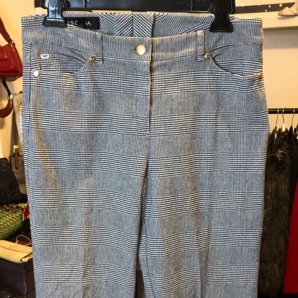 114. ESCADA BLACK WHITE /herringbone, Designer, Pants 8 - Picture 5 of 15